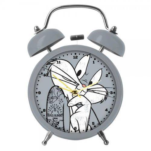 Relógio Despertador de Metal Perna Longa 16cmx11cmx06cm