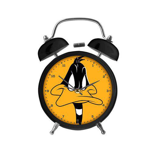 Relógio Despertador Looney Tunes Daffy Duck Big Face em Metal - Urban - 17x11,8 Cm