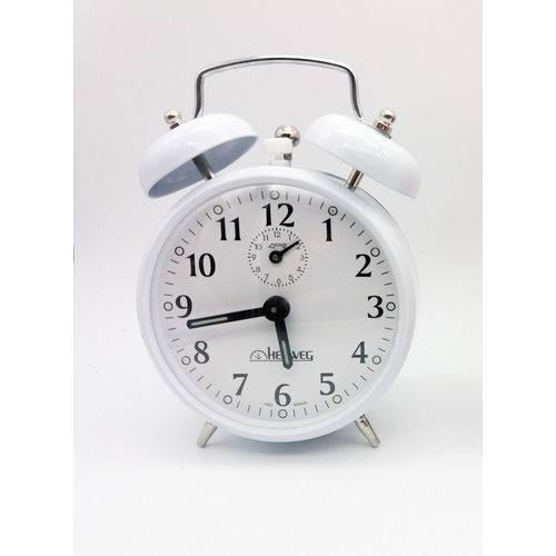 Relógio Despertador Mecânico 2208 Branco