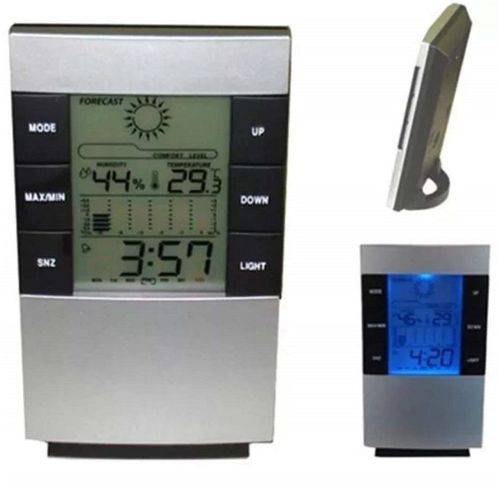 Relógio Despertador Termo Higrômetro Digital Temperatura e Umidade do Ar Ds-3210