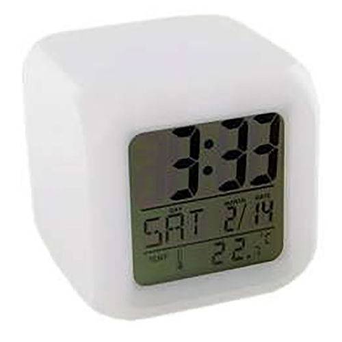 Relógio Digital Data Termômetro Despertador Muda de Cor Led