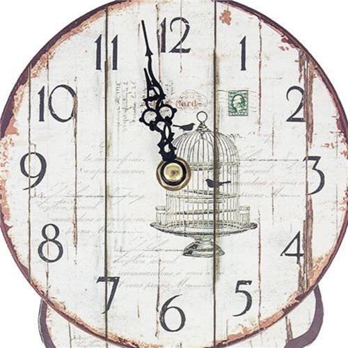 Relógio em Mdf Gaiola com Pássaros Oldway - 19x14 Cm