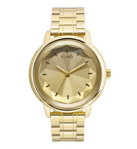 Relógio Euro Feminino Flash Facetado EUY121E6DC/4D - Dourado EUY121E6DC/4D