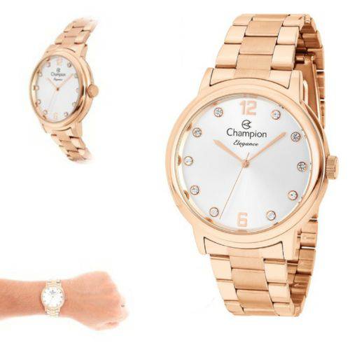 Relógio Feminino Champion Elegance Rosê CN28437Z