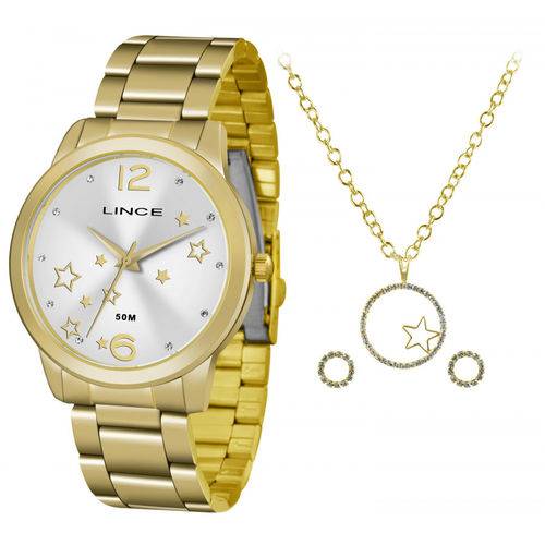 Relógio Feminino Lince Kit Lrgh092l Dourado