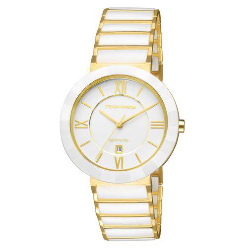Relógio Feminino Technos Ceramic 2015CE/4B Dourado/Branco 34mm