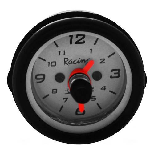 Relógio Horas Manômetro Elétrico Branco Willtec 52mm