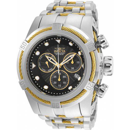 Relógio Invicta Bolt 23910 Masculino Pulseira Prata com Dourado Muito Sofisticado e Glamoroso