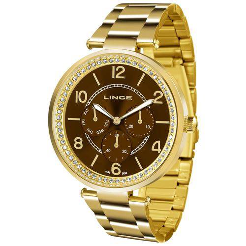 Relógio Lince Feminino Ref: Lmgj068l M2kx Multifunção Dourado