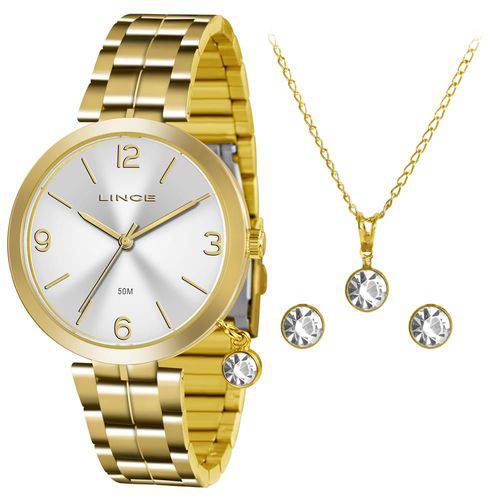 Relógio Lince Feminino Ref: Lrg4458l Kt71s2kx Dourado + Semijóia