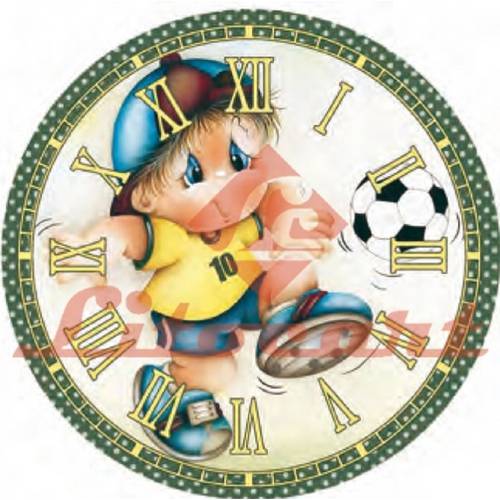 Relógio Madeira e Papel Decoupage Colado 20x20 Futebol Brasil Lmapcr-12 Litocart
