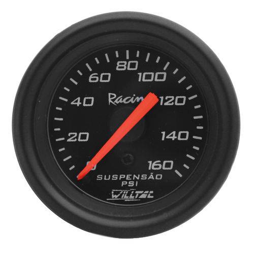Relógio Manômetro 52mm Suspensão Pressão Ar Preto Willtec