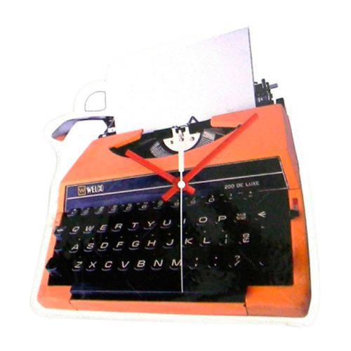 Relógio Máquina de Escrever em Polipropileno