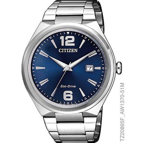 Relógio Masculino Citizen TZ20895F Eco-Drive Prata Fundo Azul