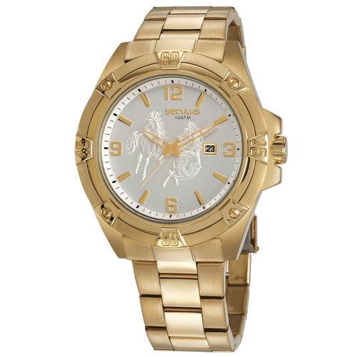 Relógio Masculino Dourado Seculus Country 20733GPSVDA1
