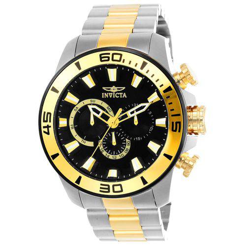 Relógio Masculino Invicta Pro Diver 22588 48mm Prata e Dourado