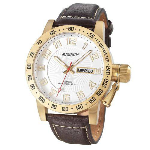 Relógio Masculino Magnum Ma33139b Original Pulseira Couro