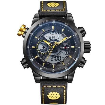 Relógio Masculino Weide Anadigi WH-3401-C - Prata - Amarelo