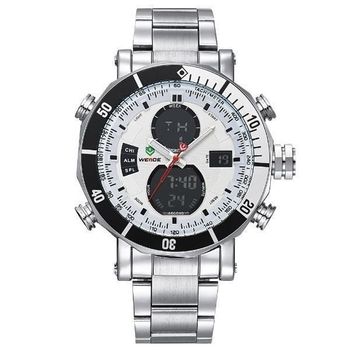 Relógio Masculino Weide Anadigi WH-5203 - Prata - Branco
