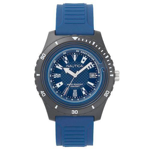 Relógio Nautica Masculino Borracha Azul - Napibz008