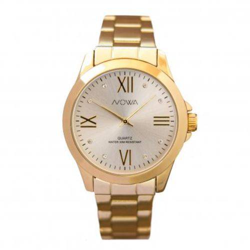 Relógio Nowa Dourado Feminino Nw1017k Original