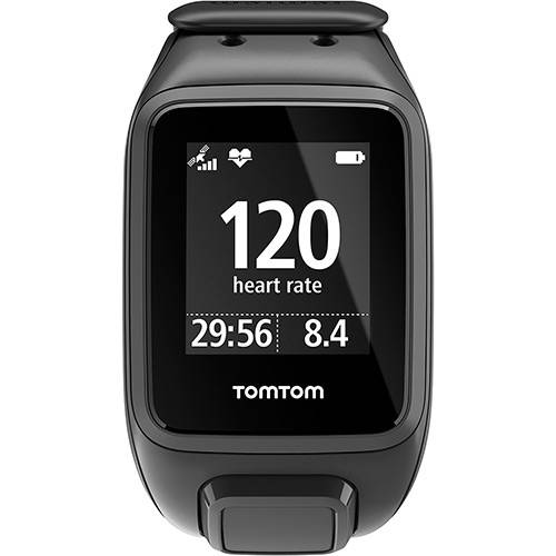 Relógio para Corrida TomTom Spark Cardio Unissex GPS Monitor Cardíaco - Preto