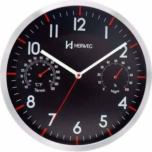 Relógio Parede 31 Cm Termômetro e Higrômetro Herweg 6397