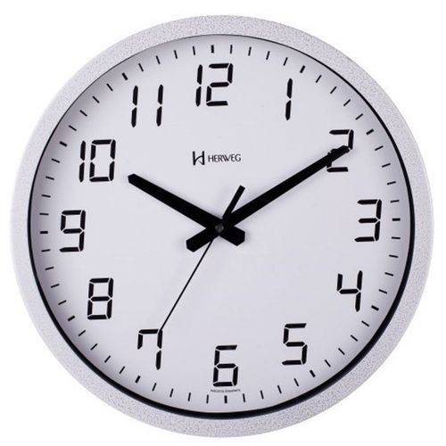 Relógio Parede 35cm Silencioso Branco Craque Brilhante 6722S