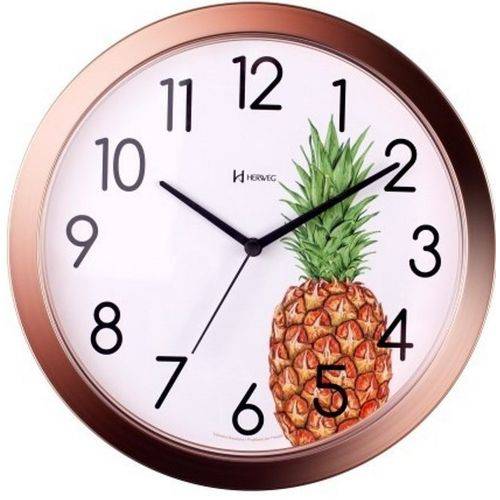 Relógio Parede 28cm Silencioso Rosê Cozinha Herweg 660048S