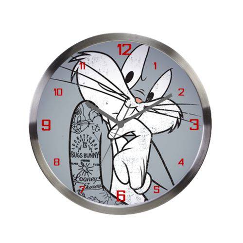 Relógio Parede Aluminio Looney Bunny Concerned Pernalonga