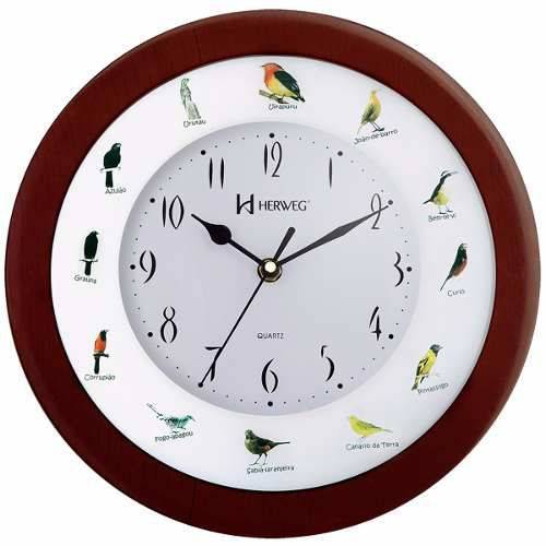 Relógio Parede Canto de Pássaros Brasileiros Herweg 6370
