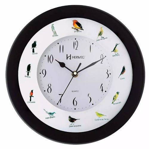 Relógio Parede Canto de Pássaros Brasileiros Herweg