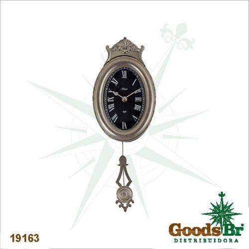 Relógio Parede com Pêndulo Oval Goodsbr 43x15x5,5cm