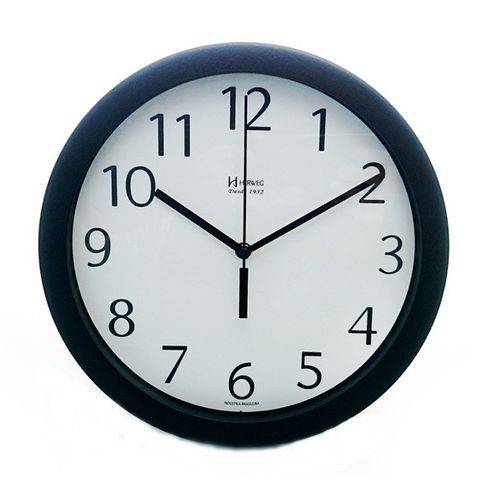 Relógio Parede Herweg 6718 317 Aluminio Preto Branco 24,5cm