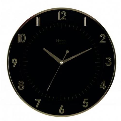 Relógio Parede Herweg 6803 029 Preto Dourado 34cm