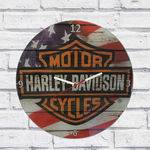 Relógio Parede Sala Decorativo Harley Davidson Pulso 30x30x2cm