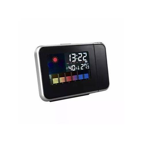 Relógio Projetor Despertador Termômetro Higrômetro Calendari
