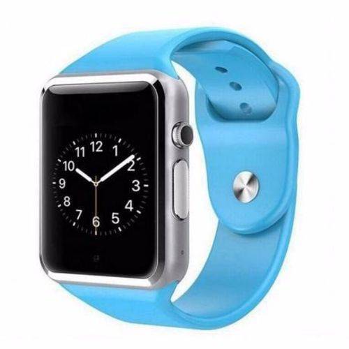 Relógio Smartwatch A1 Touch Bluetooth Gear Chip Azul e Prata