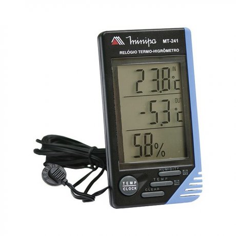Relógio Termo-Higrômetro Int / Ext. - MT-241 - Minipa