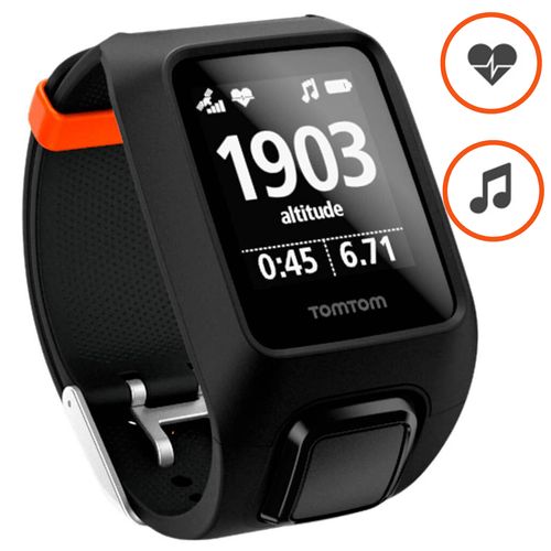 Relógio TomTom Adventurer Outdoor, Cardio Music com GPS, à Prova D'água, 3GB, Bluetooth -Preto
