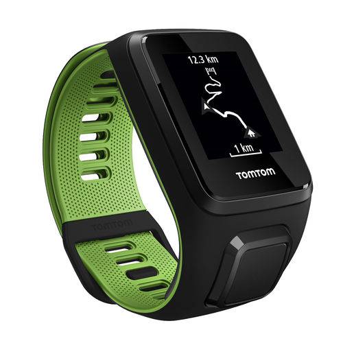 Relógio TomTom Runner 3 com Gps - à Prova D'água - Bluetooth - Preto e Verde Large