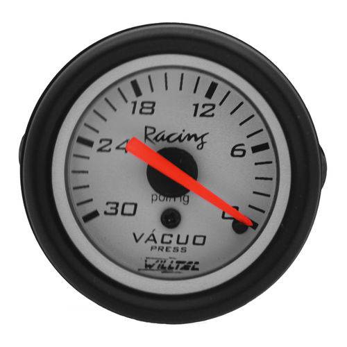 Relógio Vacuômetro Pressão Vácuo 0-30 Pol/hg Branco Willtec