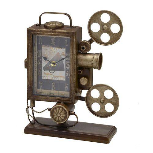 Relógio Vintage - Formato Retroprojetor Antigo de Ferro