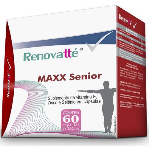 Renovatté Maxx Senior Suplemento de Vitamina E, Zinco e Selênio 250mg 60 Cápsulas Melcoprol