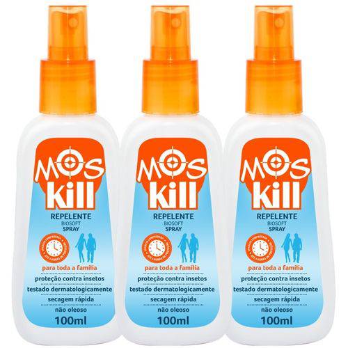 Repelente Moskill Spray Bio Soft 100ml - Caixa com 3 Unidades