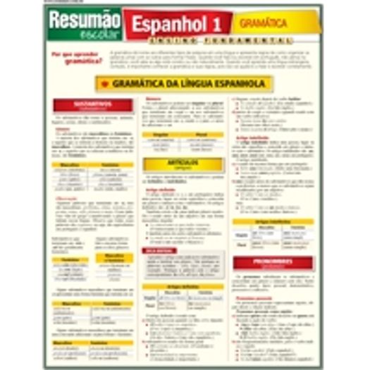 Resumao Escolar - Espanhol 1 - Gramatica - Bafisa