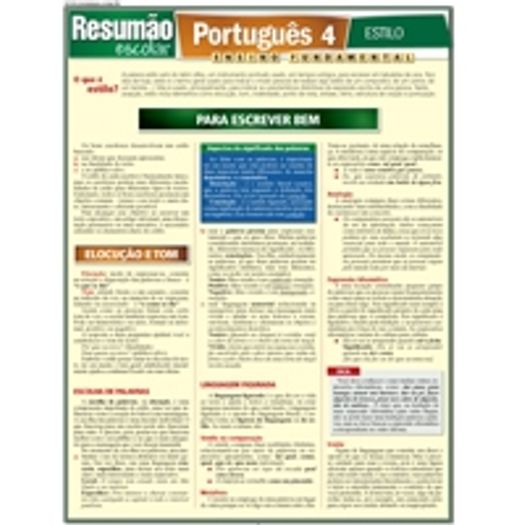 Resumao Escolar - Portugues 4 - Estilo - Bafisa