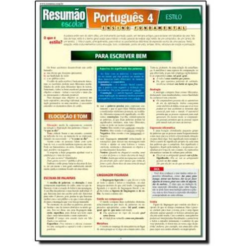 Resumão Escolar Português 4: Estilo