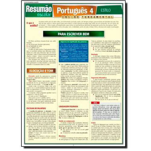 Resumão Escolar Português 4: Estilo