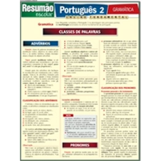 Resumao Escolar - Portugues 2 - Gramatica - Bafisa